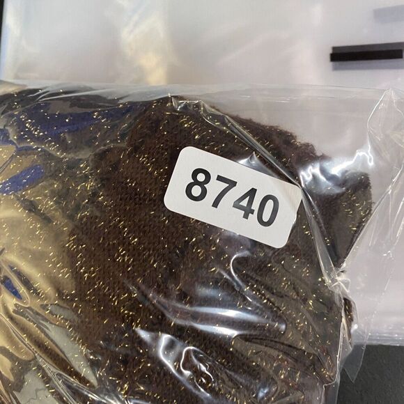 Ashley Stewart Blouse Women M Medium Brown 3/4 Sleeve Crew Neck Tasseled Casual - Picture 9 of 9